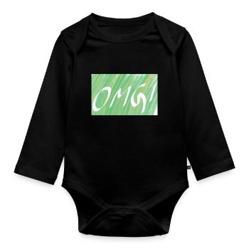 OMG! Green gradient OMG - Organic Longsleeve Baby Bodysuit - black - Front