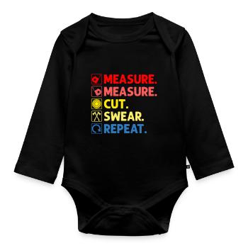 Mesure Coupe Jurer Répéter Charpentier - Body Bébé bio manches longues - noir - Devant