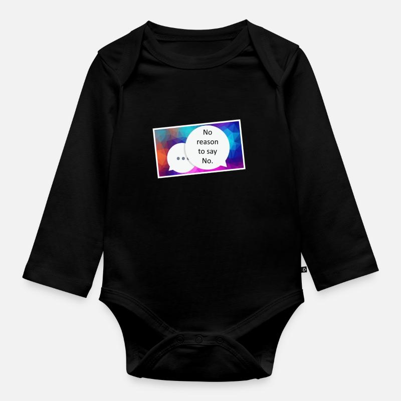 No reason to say no - Baby Bio-Langarm-Body - Schwarz