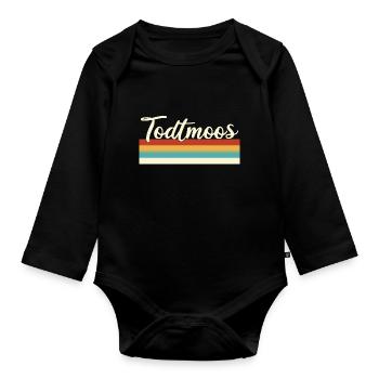 Todtmoos - Bavaria - Germany - Retro - Vintage - Organic Longsleeve Baby Bodysuit - black - Front