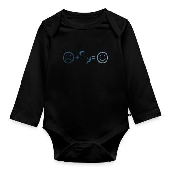 Kitesurf Kitesurfer Kitesurfen Kiten Kite - Body Bébé bio manches longues - noir - Devant