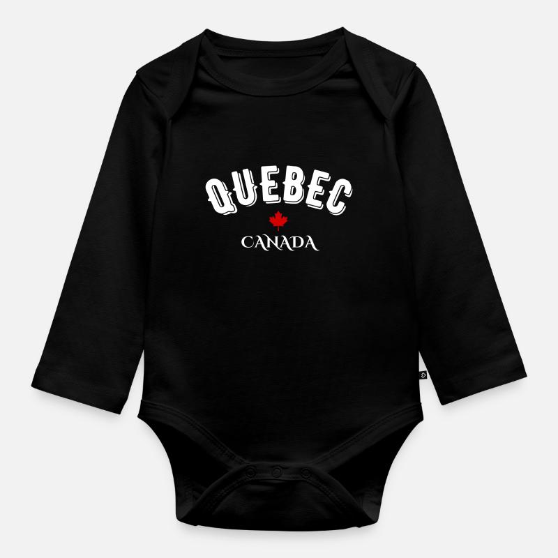 Quebec canada - Body Bébé bio manches longues - noir
