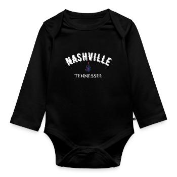 Nashville tennessee - Organic Longsleeve Baby Bodysuit - black - Front