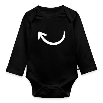 Pfeil Zeichnung Skizze weiß - Baby Bio-Langarm-Body - Schwarz - Vorne