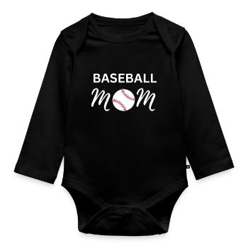 Baseball Mom - Baseball Mama - Sports Mama - Organic Longsleeve Baby Bodysuit - black - Front