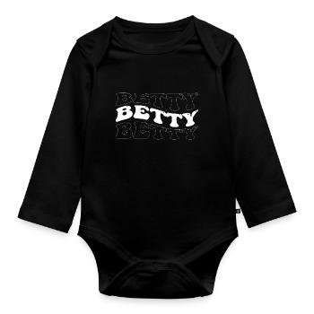 Drôle Betty Groovy 4 Hommes Femmes Cool Betty Tie Dye - Body Bébé bio manches longues - noir - Devant