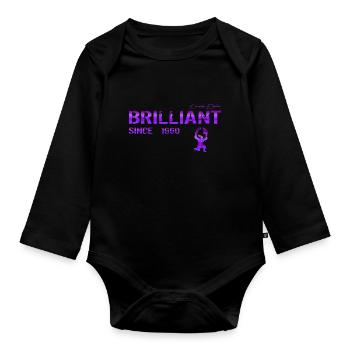 Brilliant since 1990 - Organic Longsleeve Baby Bodysuit - black - Front
