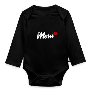 Cœur de maman - Body Bébé bio manches longues - noir - Devant