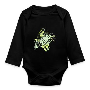 2016 - Organic Longsleeve Baby Bodysuit - black - Front
