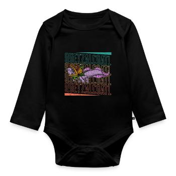 Quetzalcoatl Axolotl Mexico Aztecs Deity - Organic Longsleeve Baby Bodysuit - black - Front