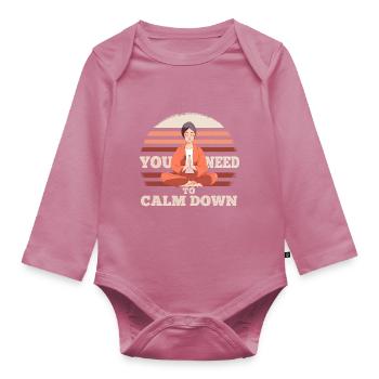 Cute Chick Dig Me Easter Shirt - Organic Longsleeve Baby Bodysuit - mauve - Front