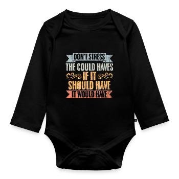 Vintage Don't Stress The Could Haves Manifesting - Baby Bio-Langarm-Body - Schwarz - Vorne