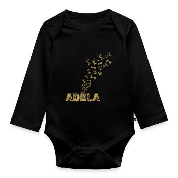 Angeln für Adela Boot Segeln - Baby Bio-Langarm-Body - Schwarz - Vorne
