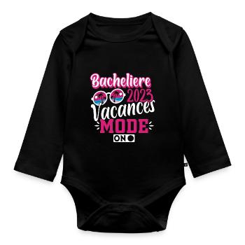 Baccalaureate 2023 Gift Success Bac Holidays - Organic Longsleeve Baby Bodysuit - black - Front