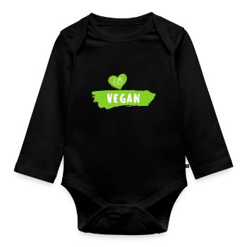 Bio vegan - Baby Bio-Langarm-Body - Schwarz - Vorne