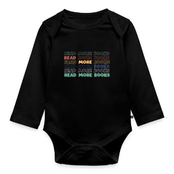 READ MORE BOOKS - Organic Longsleeve Baby Bodysuit - black - Front