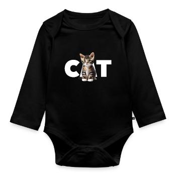 Chat - Pour tous ceux qui aiment les chats et le spectacle - Body Bébé bio manches longues - noir - Devant