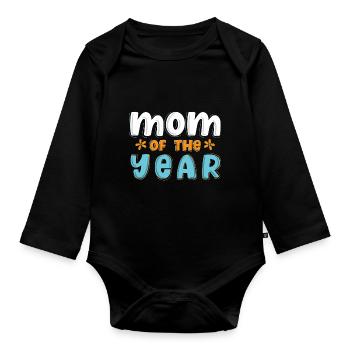 Fête des mères Maman - Body Bébé bio manches longues - noir - Devant