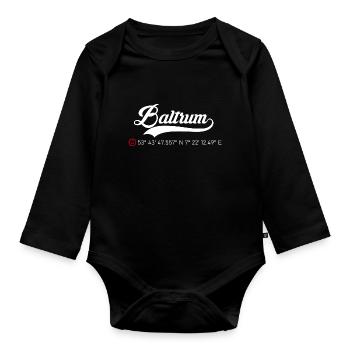 Insel Baltrum - Baby Bio-Langarm-Body - Schwarz - Vorne