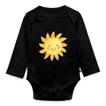 SONNE SONNENSCHEIN SONNENBLUME - Baby Bio-Langarm-Body - Schwarz - Vorne