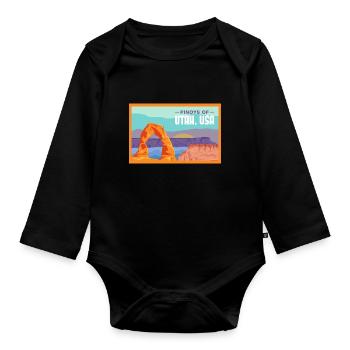 Utah Fil-Am Design für stolze Pinoys - Baby Bio-Langarm-Body - Schwarz - Vorne