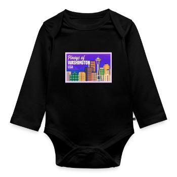 Washington Fil-Am Design pour les fiers Pinoys - Body Bébé bio manches longues - noir - Devant