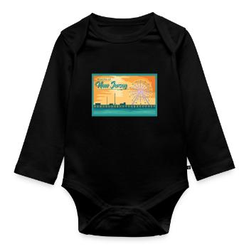 New Jersey Fil-Am Design for Proud Pinoys - Organic Longsleeve Baby Bodysuit - black - Front