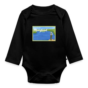 Maryland Fil-Am design pour les fiers Pinoys - Body Bébé bio manches longues - noir - Devant