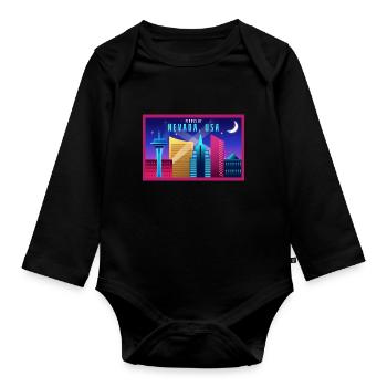 Nevada Fil-Am Design für stolze Pinoys - Baby Bio-Langarm-Body - Schwarz - Vorne