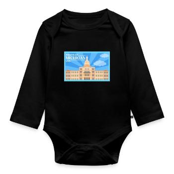 Michigan Fil-Am Design für stolze Pinoys - Baby Bio-Langarm-Body - Schwarz - Vorne
