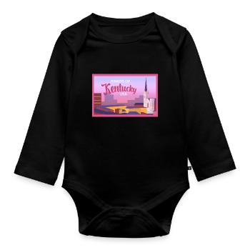 Kentucky Fil-Am Design for proud Pinoys - Organic Longsleeve Baby Bodysuit - black - Front