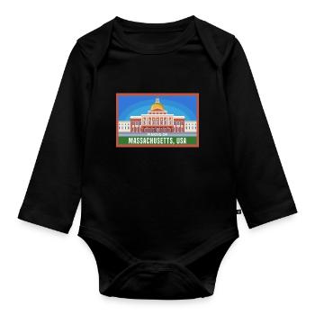 Massachusetts Fil-Am Design pour Proud Pinoys - Body Bébé bio manches longues - noir - Devant