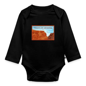 Arizona Fil-Am Design for Proud Pinoys - Organic Longsleeve Baby Bodysuit - black - Front