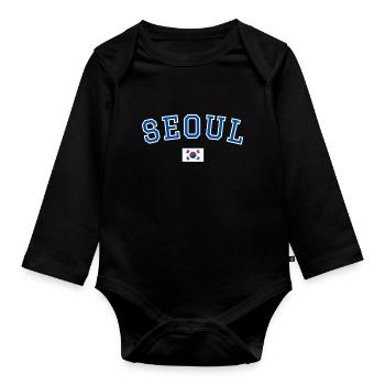 Séoul, Corée - Body Bébé bio manches longues - noir - Devant