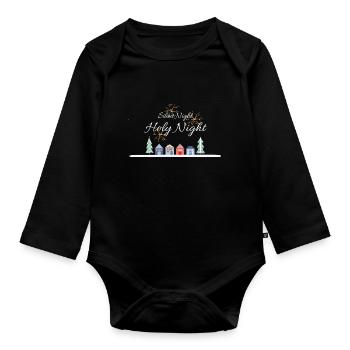 Douce nuit, Sainte Nuit, Tenue de Noël - Body Bébé bio manches longues - noir - Devant