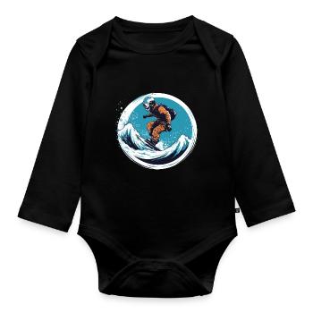 Snowboard ou ski puis après-ski - Body Bébé bio manches longues - noir - Devant
