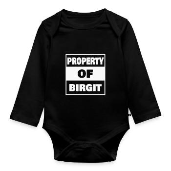 Birgit als Vorname - Baby Bio-Langarm-Body - Schwarz - Vorne