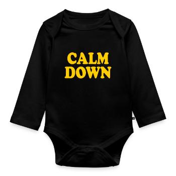 Calm down - Baby Bio-Langarm-Body - Schwarz - Vorne