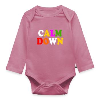 Calm down - Organic Longsleeve Baby Bodysuit - mauve - Front