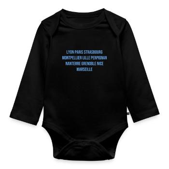 Typisches französisches Souvenir - Baby Bio-Langarm-Body - Schwarz - Vorne