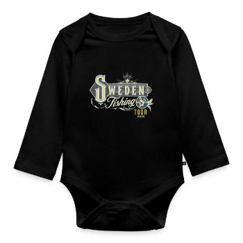 Sweden 2026 Fishing Angler Fishing Trip - Organic Longsleeve Baby Bodysuit - black - Front