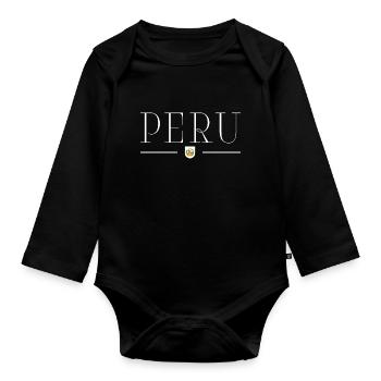 I love Peru - Organic Longsleeve Baby Bodysuit - black - Front