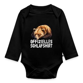 Chemise de sommeil officielle Ours - Body Bébé bio manches longues - noir - Devant