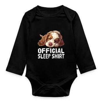 Chemise de nuit officielle Anglais Cocker Anglais - Body Bébé bio manches longues - noir - Devant
