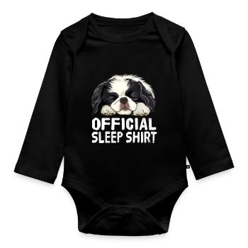 Offizielles japanisches Schlafshirt mit japanische - Baby Bio-Langarm-Body - Schwarz - Vorne