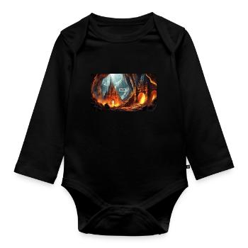 wunderschöne mythische Orte – Avalon - Baby Bio-Langarm-Body - Schwarz - Vorne