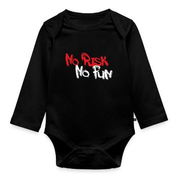 No Risk No Fun - Organic Longsleeve Baby Bodysuit - black - Front
