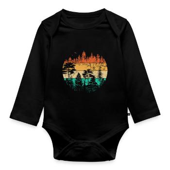 Jäger Bergsteiger Wanderer Abenteuer - Baby Bio-Langarm-Body - Schwarz - Vorne