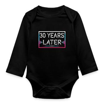 Cadeau d’anniversaire 30 ans plus tard - Body Bébé bio manches longues - noir - Devant