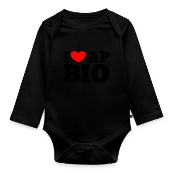 AP Biology Funny High School AP Class Survivor - Organic Longsleeve Baby Bodysuit - black - Front